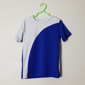 Boys Under Armour Short Sleeve Tee Gray and Blue